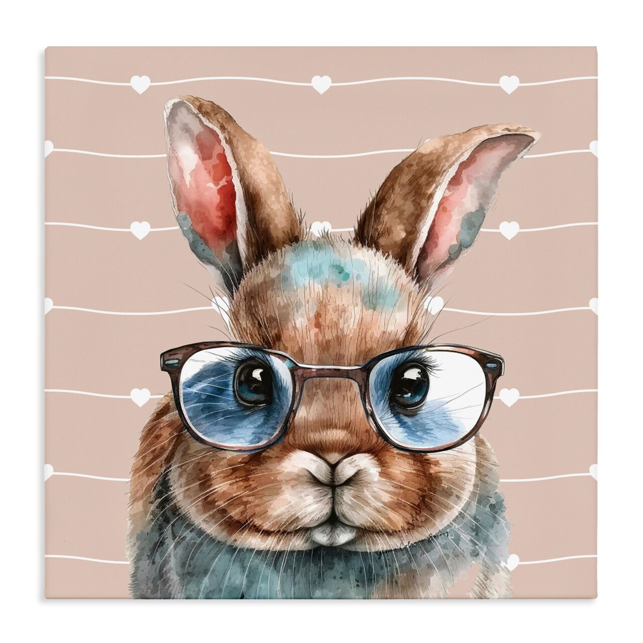 Stupell Industries Buster Rabbit with Specs Canvas, design by Yvonne Coleman Burney